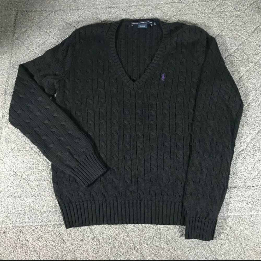 Black Ralph Lauren XL cable knit sweater